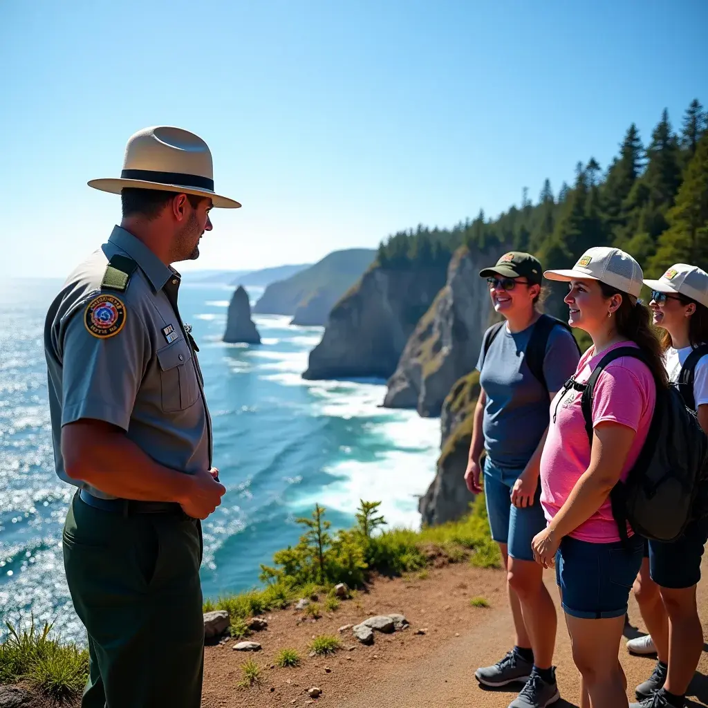 Тихий залив с отражениями скал в воде, окруженный зелеными деревьями.